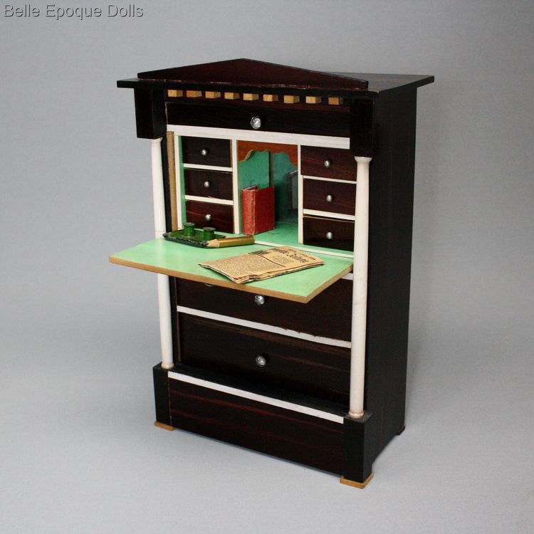 alte miniatuur Puppen mobel sekretar , Antique biedermeier secretary desk miniature , alte miniatuur Puppen mobel sekretar