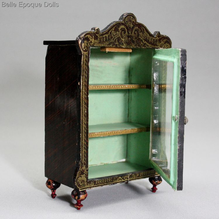 Antique Dollhouse german wagner sohn furnishings miniature , Antique dolls house furniture boulle style