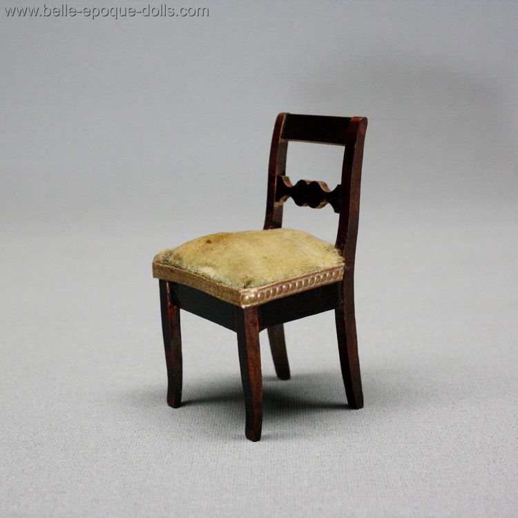 Antique Dollhouse miniature biedermeier bed chair , Puppenstuben zubehor