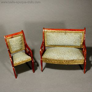 Early French Sofa with matching Armchair