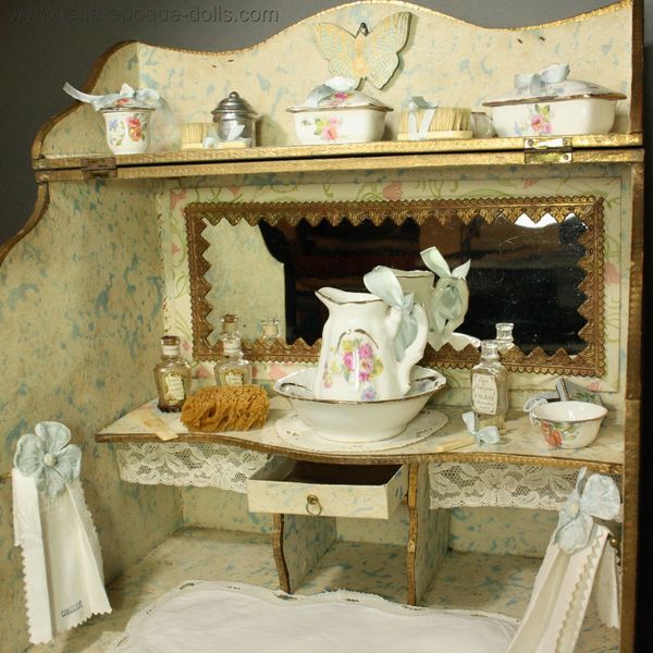 Antique French Doll toilette salon , Antique doll toilette for fashion dolls