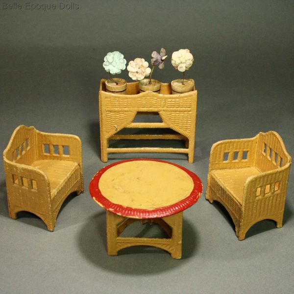 Antique Dollhouse garden furniture , Puppenstuben zubehor gartenlaube