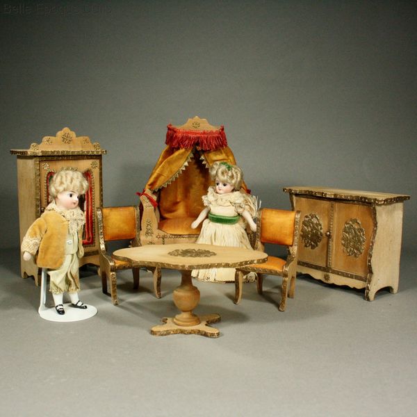 Puppenstuben zubehor Französische Möbel  , Antique Dollhouse miniature badeuille salon , Puppenstuben zubehor Französische Möbel 