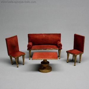 Antique Miniature Salon with Gilded Wooden Legs