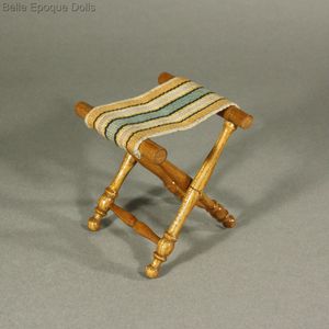 Rare Wooden Antique Folding Stool for your Doll - By Schneegas