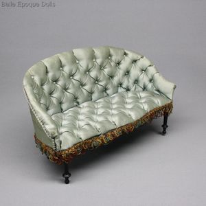 Möbel Salon für antike französische modepuppe  , Tufted upholstery Napoleon III miniature salon  , Antique French salon furniture 