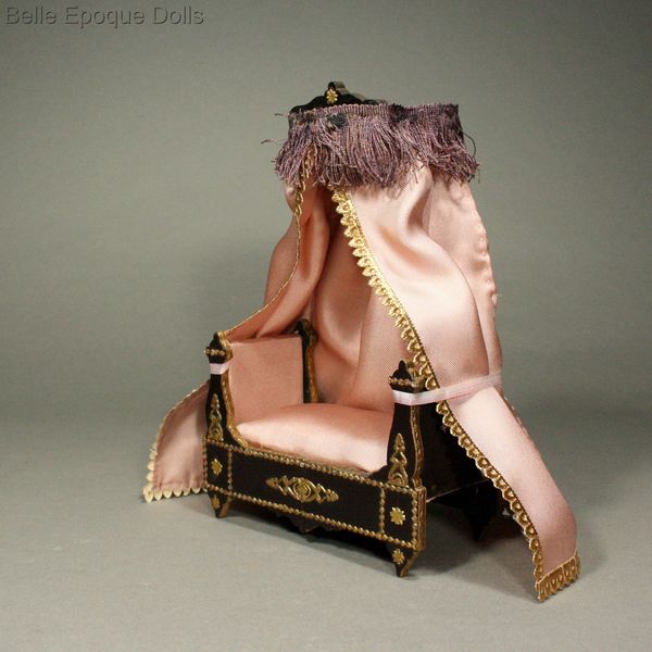 Antique dolls house french furniture bolant badeuille , Franzosiche Puppenstuben zubehor 