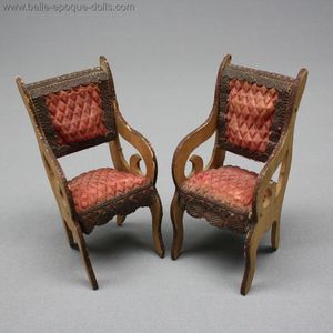 Antique dolls house furniture chair , Antique Dollhouse miniature french , Puppenstuben zubehor badeuille 