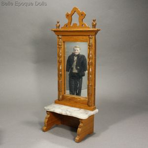 Antique dolls house furniture hall mirror schneegas , Antique Dollhouse miniature tall mirror , Puppenstuben zubehor spiegel 