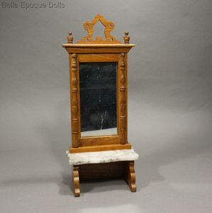 Antique Dollhouse Hall Mirror on Marble Table