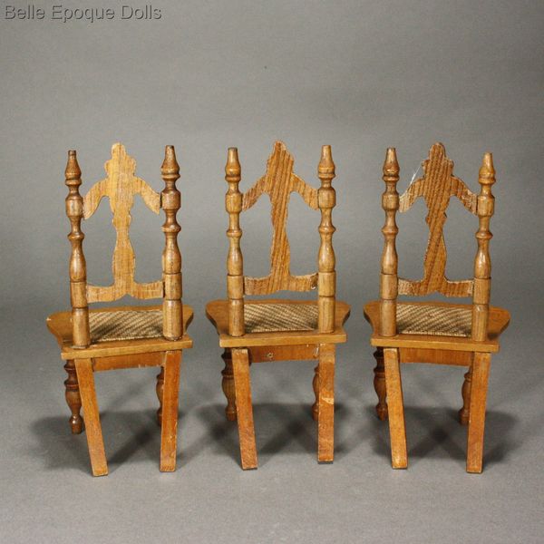 Puppenstuben zubehor , Antique Dollhouse miniature schneegas caned seats , Puppenstuben zubehor