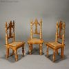 Antique dolls house furniture schneegas chairs , Antique Dollhouse miniature schneegas caned seats , Puppenstuben zubehor 