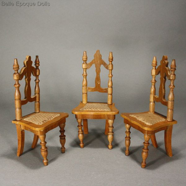 Antique dolls house furniture schneegas chairs , Puppenstuben zubehor
