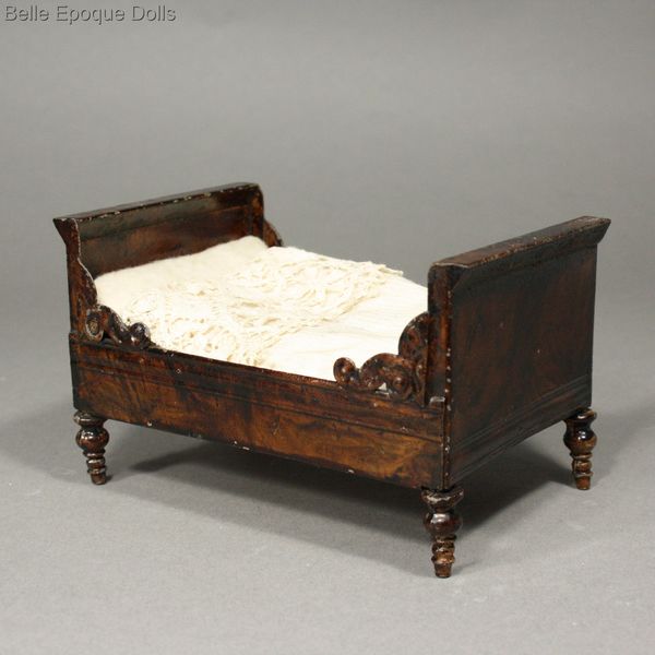 Antique Dollhouse miniature bed nightstand rock graner , Puppenstuben mobel roch graner