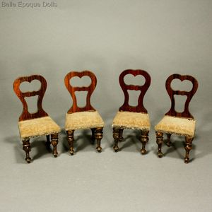 Antique Dollhouse miniature dining room , Antique dolls house furniture faux grained , Puppenstuben mbel  