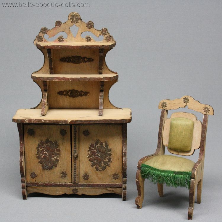 Bolant , Puppenstuben zubehor , Antique dolls house furniture French buffet