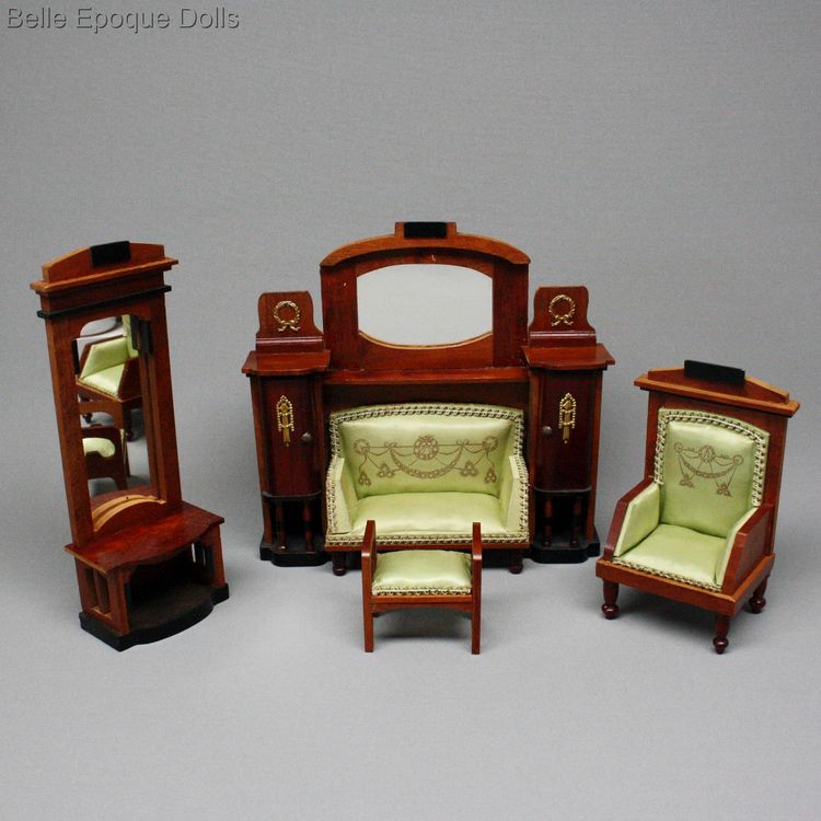 Gottschalk or Eppendorfer Nacke , Antique Dollhouse miniature furnishings  , Puppenstuben holzmbel German