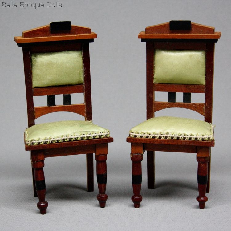 Antique Dollhouse miniature furnishings  , Antique dolls house German  wooden furniture 