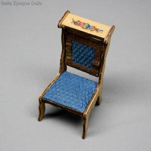 Antique Dollhouse miniature prie dieu chair ,  , Puppenstuben zubehor 