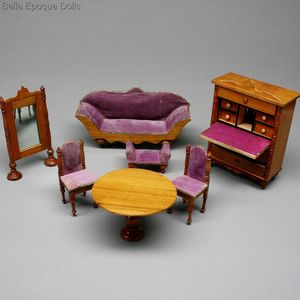 Antique Dollhouse Walterhausen Furniture Set - The salon