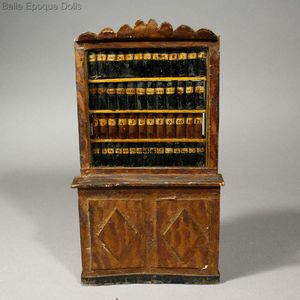 Rare Impressive Bookcase in Wood and Cardboard