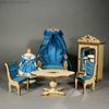 Antique Dollhouse french miniature salon , Antique dolls house bolant badeuille furniture  , Puppenstuben Französische möbel zubehor 