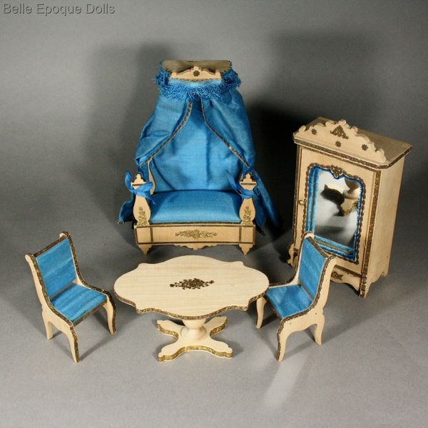 Antique dolls house bolant badeuille furniture  , Puppenstuben Franzsische mbel zubehor