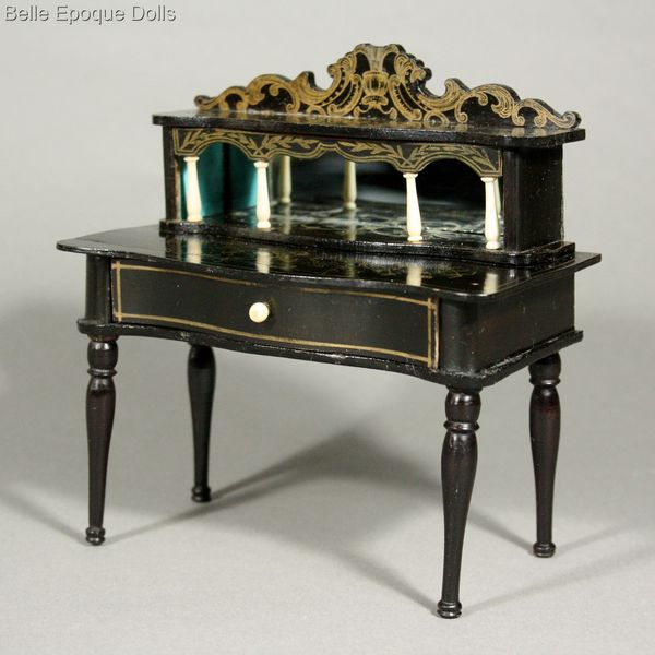 Wagner Shne desk bone knob , Antique dolls house furniture Wagner & Shne , Antique Dollhouse miniature