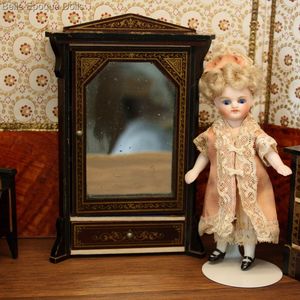 Antique Dollhouse Biedermeier Cupboard with Mirrored Door - By Wagner  Sohne