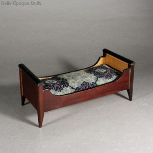 Antique dolls house furniture  , Antique Dollhouse miniature biedemeier bed , Puppenstuben zubehor 
