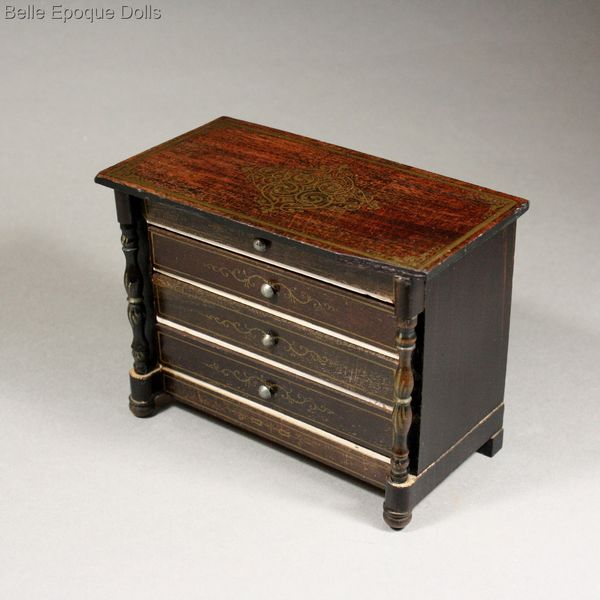 Puppenstuben zubehor , Antique Dollhouse miniature chest biedermeier , Puppenstuben zubehor