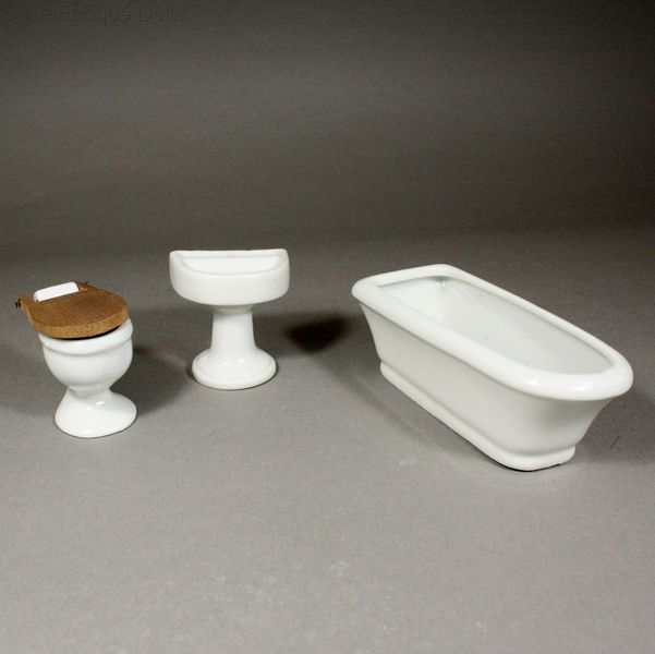 Puppenstuben zubehor badewanne toilette , Antique Dollhouse miniature porcelaine bath , Puppenstuben zubehor badewanne toilette