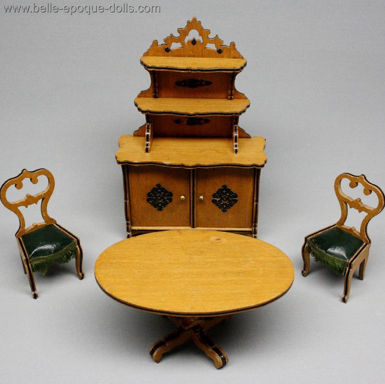 Antique Dollhouse miniature French salon , Badeuille parlor