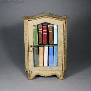 Set of French Miniature Books in Rare Original Cabinet