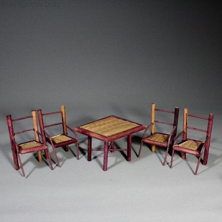 Antique Dollhouse miniature furniture , Puppenstuben zubehor