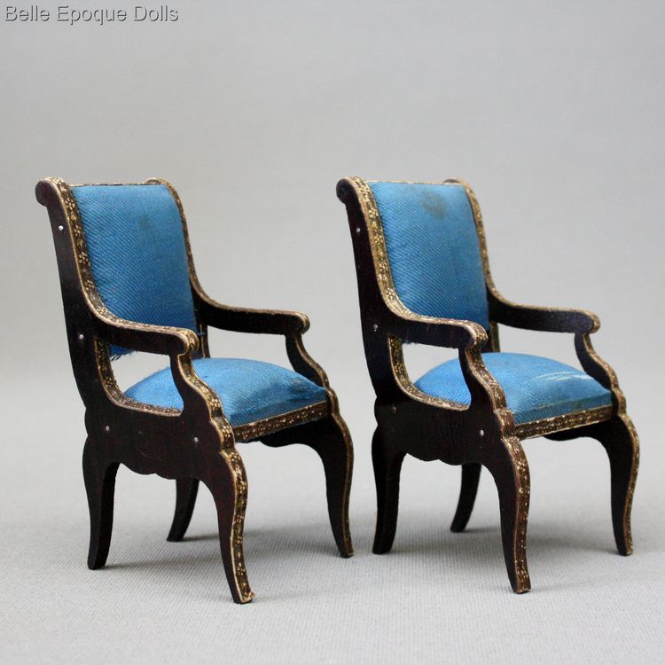 Louis Badeuille furniture , Antique Dollhouse miniature French salon , Louis Badeuille furniture