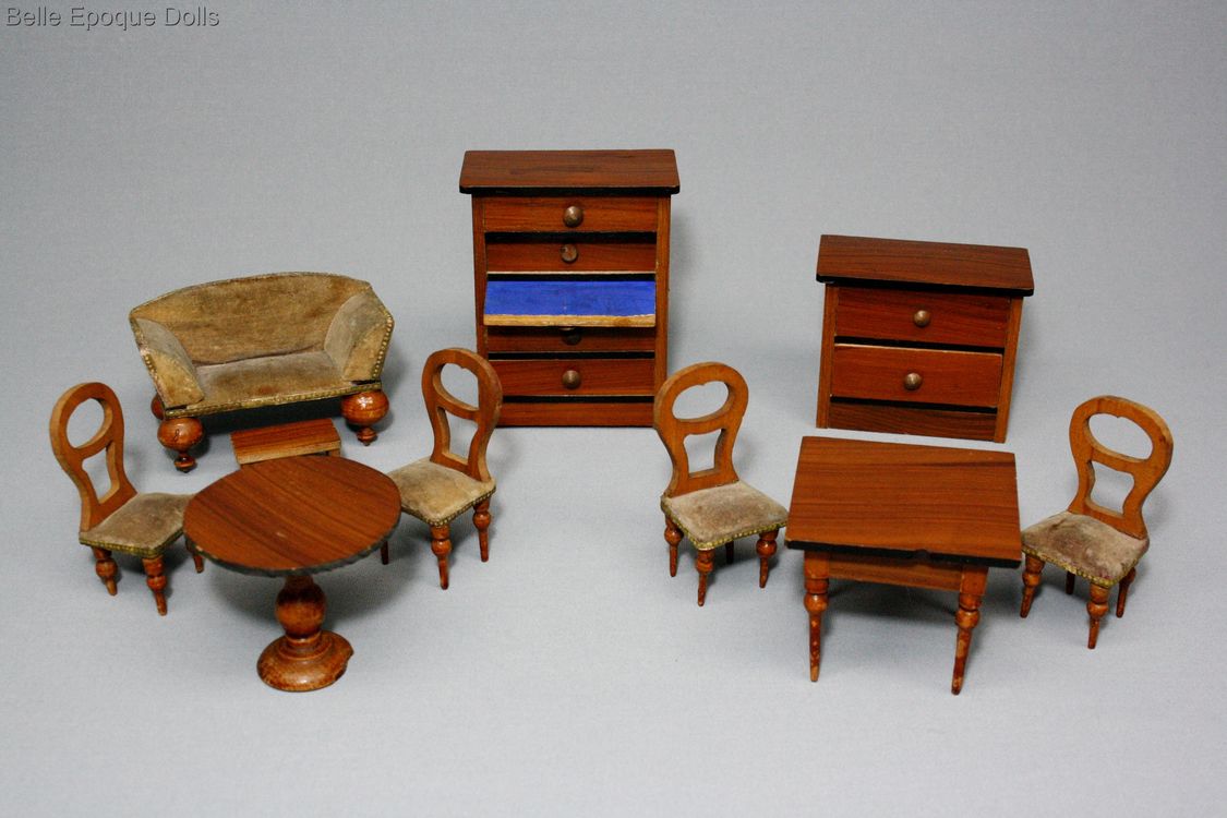 Antique dolls house furniture german , Puppenstuben zubehor