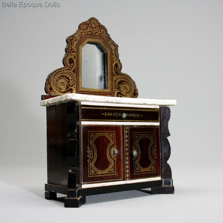 wagner sohne furniture , Antique Dollhouse miniature boulle biedermeier , Puppenstuben zubehor mbel biedermeier boulle