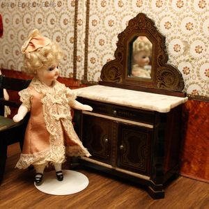 Antique Dollhouse miniature boulle biedermeier , Antique dolls house furniture german biedermeier , Puppenstuben zubehor möbel biedermeier boulle 