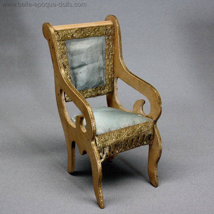 Antique Dollhouse miniature , Badeuille armchair