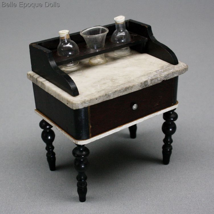 Antique Dollhouse miniature washstand marble , Kestner furniture