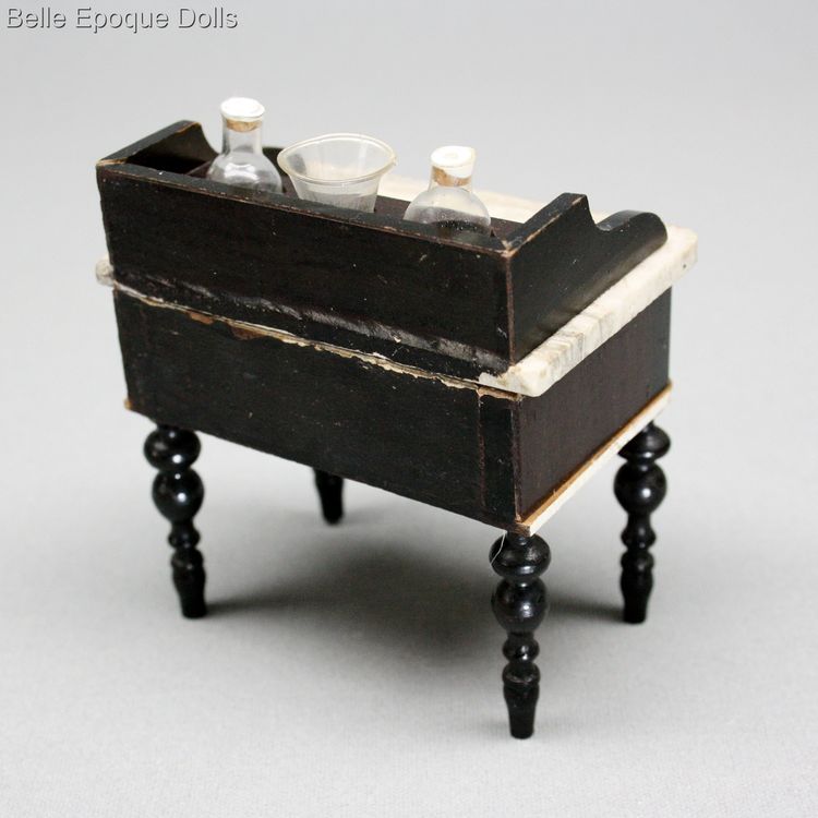 Antique Dollhouse miniature washstand marble , Antique dolls house furniture kestner 