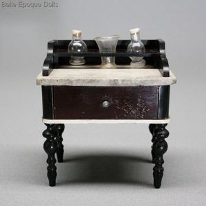 Biedermeier Dollhouse Washstand with Marble Top - by Kestner