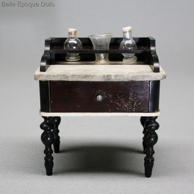 Kestner furniture , Antique Dollhouse miniature washstand marble , Puppenstuben zubehor kestner