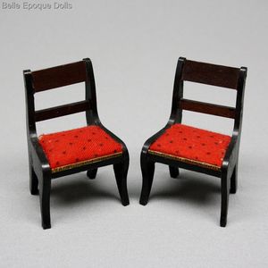 Antique Dollhouse miniature biedermeier chair , Antique dolls house german biedermeier furniture  , Puppenstuben zubehor mbel biedermeier stuhl 