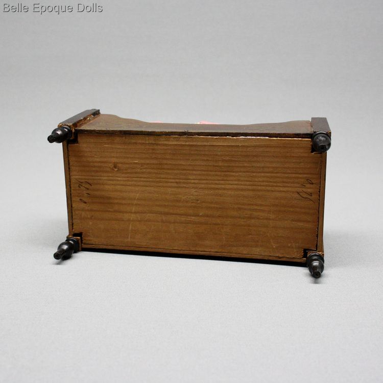 Antique dolls house furniture german bed , Puppenstuben zubehor