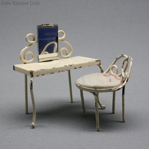 Lovely Antique Metal Dressing Table with its Chair