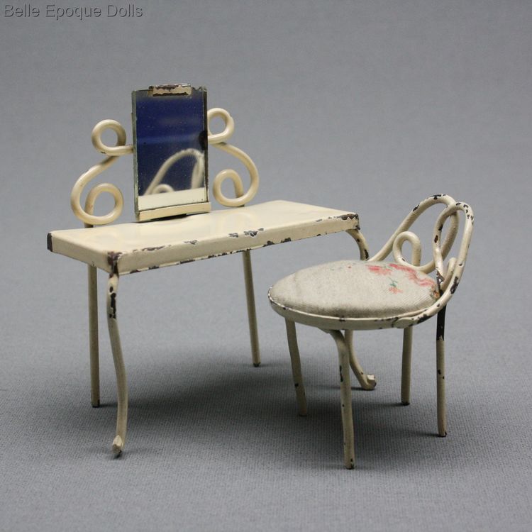 Antique dolls house metal furniture  , Puppenstuben zubehor