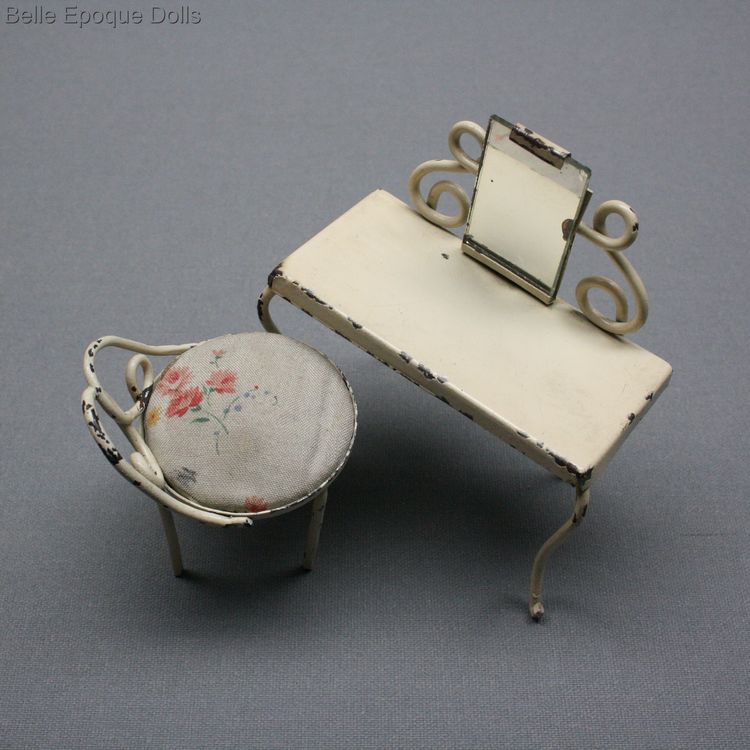 Antique Dollhouse miniature metal dressing table , Puppenstuben zubehor