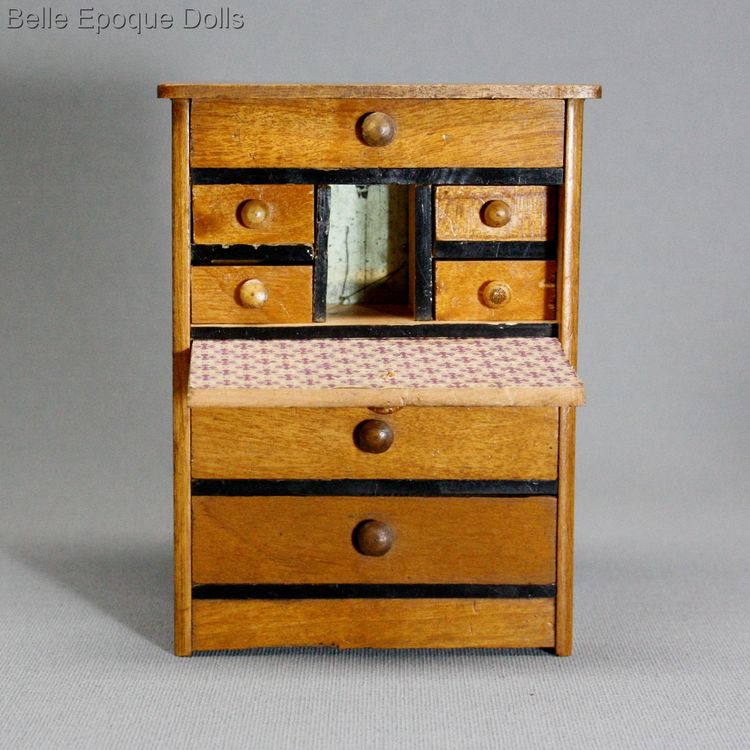 Walterhausen dollhouse furniture , Secretaire secretary , Antique dolls house german furniture 